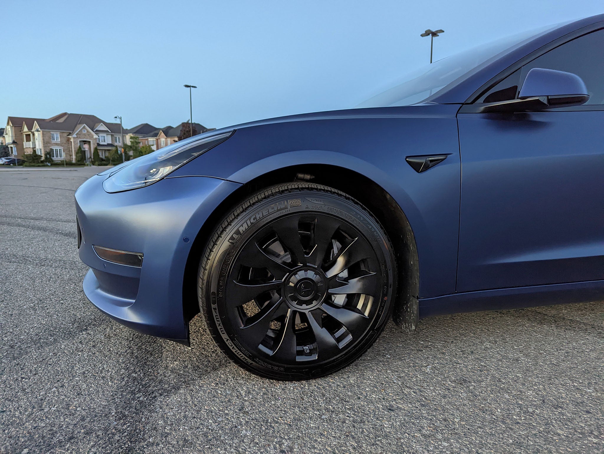Enjoliveur de roue de style tourbillon pour Tesla 2024 Model Roues Phonton  3 Highland 18 ''(4PCS) - Noir brillant