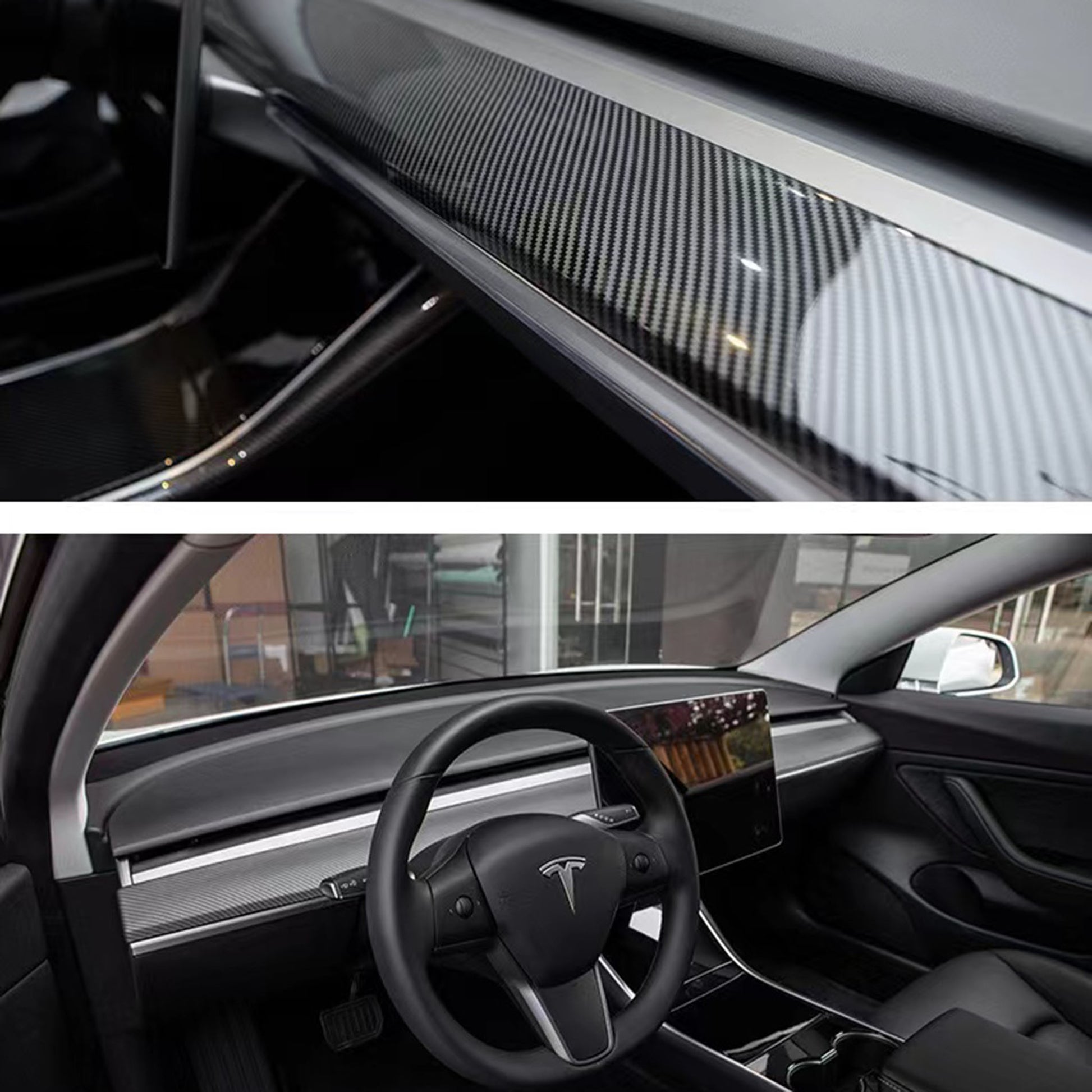 Real Carbon Fiber Dashboard Cover for Tesla Model 3 / Y-Vehicle Parts & Accessories-Yeslak