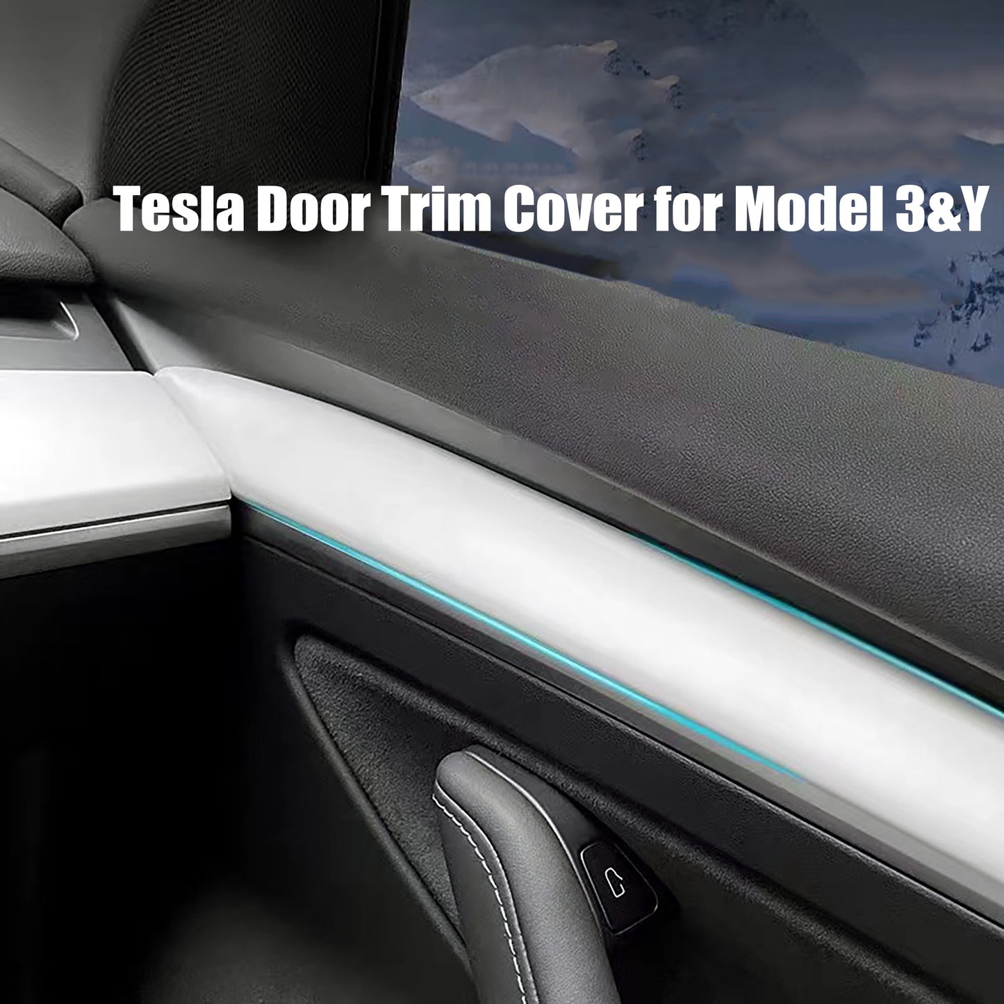 Dashboard & Front Door Trim Cover for Tesla Model 3&Y (2021-2023)