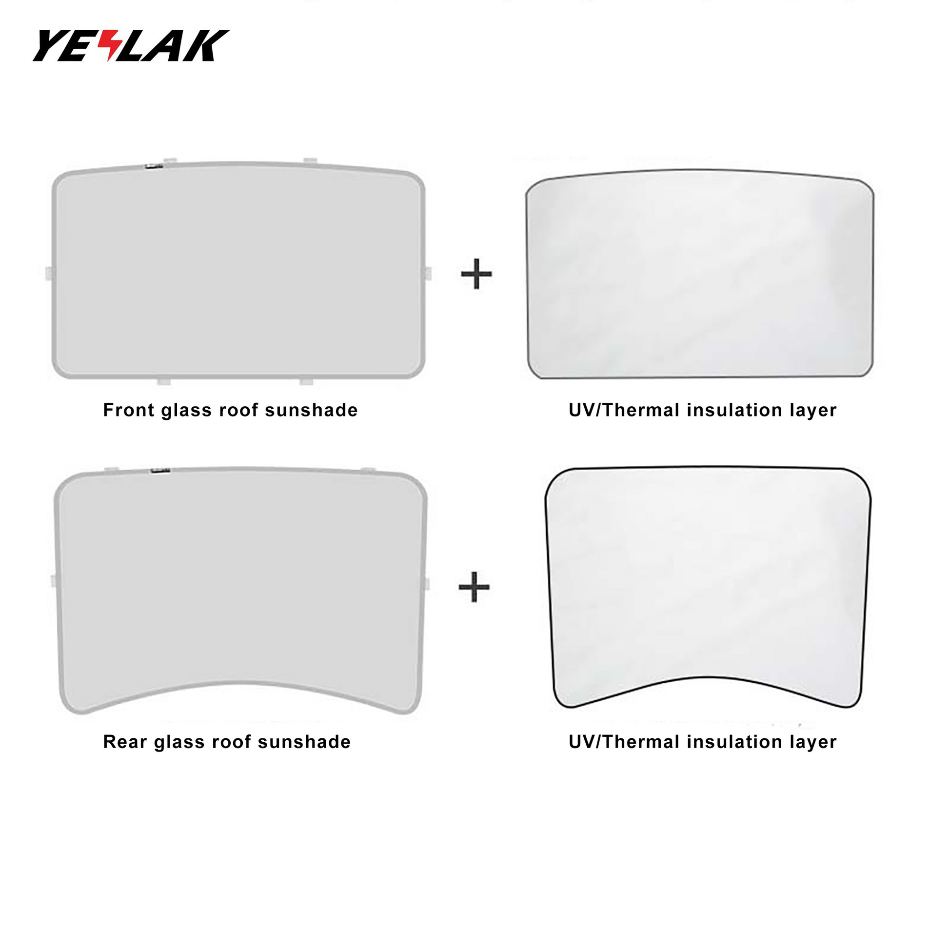 Roof Sunshades for Tesla Model 3-Motor Vehicle Interior Fittings-Yeslak