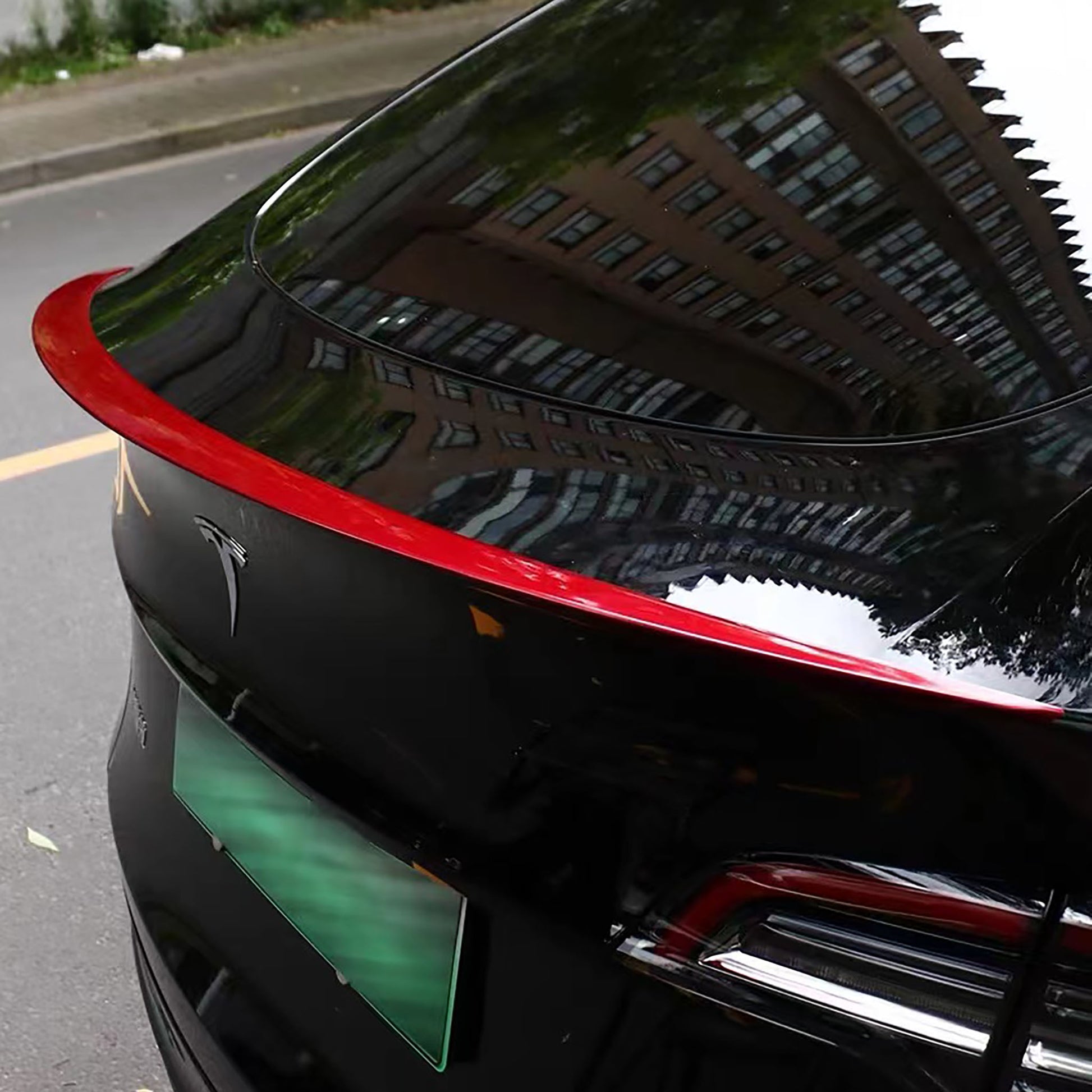 New Tesla Red Spoiler Carbon Fiber Model Y 3 Real Carbon Fiber