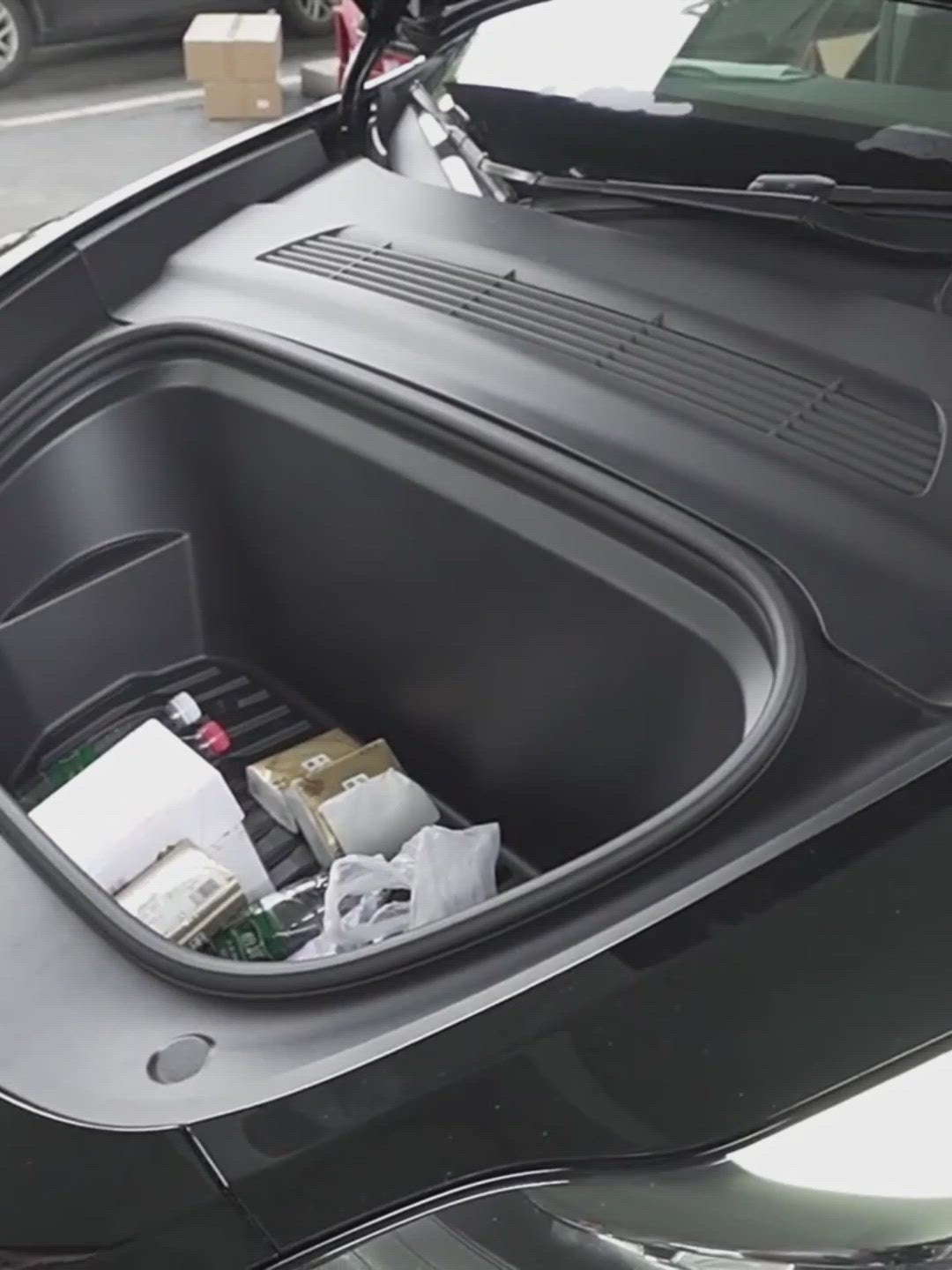 Best Tesla Model Y Front Trunk Storage Box Organizer Trays Installation video