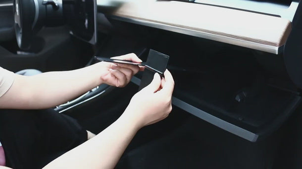 Tesla model y 3 install glove box organizer divider